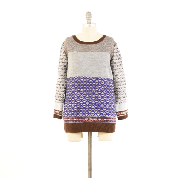❌SOLD❌J.Crew Reverse Fairisle Merino Wool Sweater - Picture 2 of 7